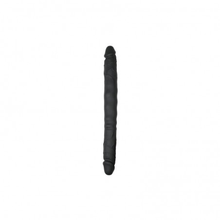 Double dong réaliste silicone flexible noir 40cm EASYTOYS
