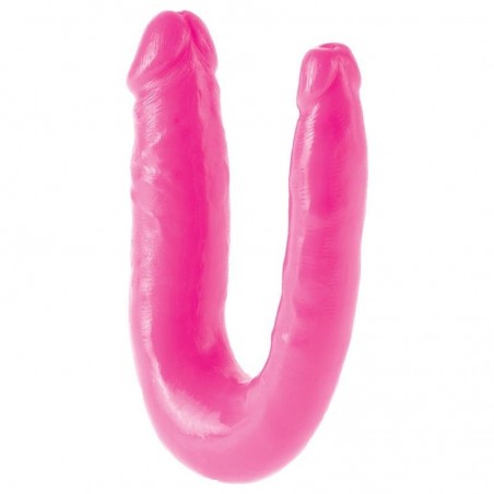 Gode double pénétration rose 34,3cm x 2,7 cm Double Trouble DILLIO