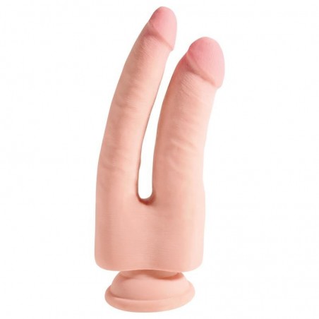 Gode double pénétration ventouse triple densité 24,1cm KING COCK