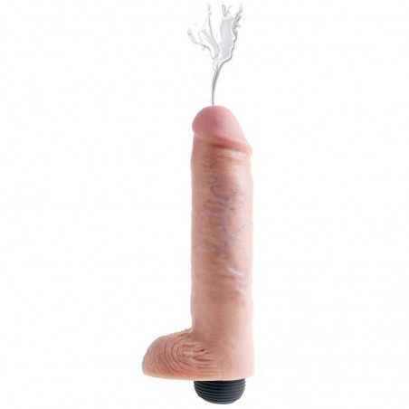Gode éjaculateur avec testicules 25,4cm x 5,3cm 10 KING COCK