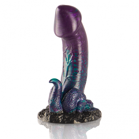 Gode courbé silicone ventouse violet 18cm Basilisk EPIC