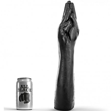 Gode fisting main et avant-bras 40cm x 7,5cm ALL BLACK