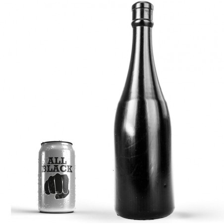 Gode bouteille de champagne anal noir 34,5cm x 9cm ALL BLACK