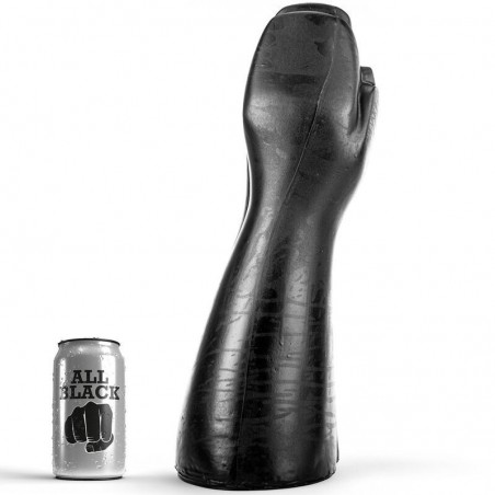 Gode fisting deux mains et avant-bras noir 39cm ALL BLACK