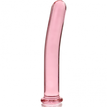 Gode en verre borosilicate courbé rose/transparent NEBULA