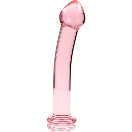 Gode en verre courbé tête bombée pointue rose 16,5cm x 3,4cm 11 NEBULA