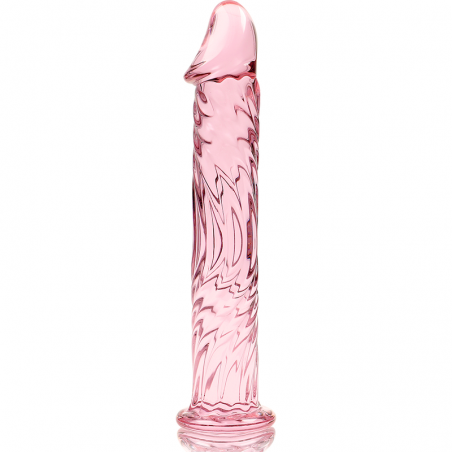 Gode en verre avec gland réaliste rose 17cm x 3,5cm 12 NEBULA