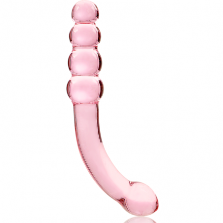 Gode en verre borosilicate courbé rose 18,5cm x 3cm 14 NEBULA