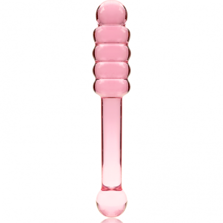 Gode en verre perlé rose 20,5cm x 3cm 20 NEBULA