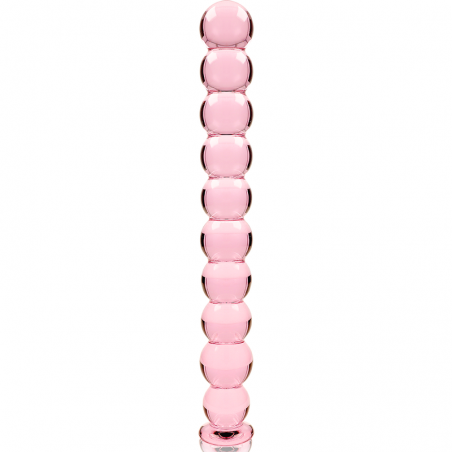 Gode en verre perlé rose 21,5cm x 2,5cm 22 NEBULA