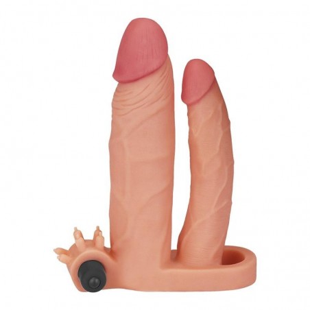 Manchon pour pénis double gode vibrant 18cm X-Tender LOVETOY