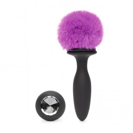 Plug anal vibrant deux base queue de lapin diamant HAPPY RABBIT