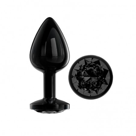 Plug métallique noir avec bijou 8.2cmx3.4cm Blackgem M AFTERDARK