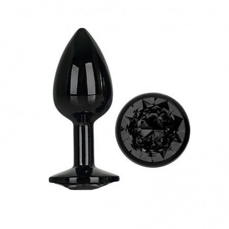 Plug anal débutant noir métal avec bijou Blackgem S AFTERDARK