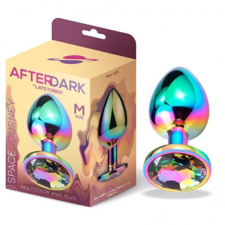 Plug anal bijou métal arc-en-ciel  8.1cmx3.4cm Space Journey M AFTERDARK