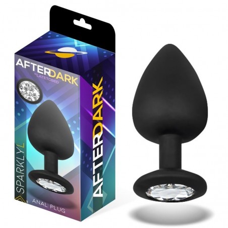 Plug anal bijou silicone noir 9.5cmx4.5cm Sparkly L AFTERDARK