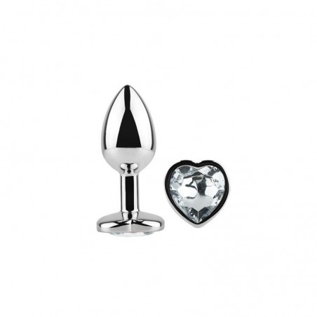 Plug anal débutant base diamant forme coeur Heart White S AFTERDARK