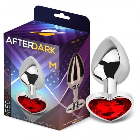 Plug anal bijou base coeur rouge 8cmx3.4cm Red Scarlet M AFTERDARK