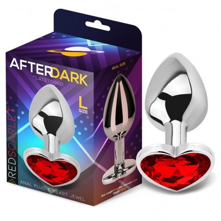 Plug anal métal bijou coeur 9cmx4cm Red Scarlet L AFTERDARK