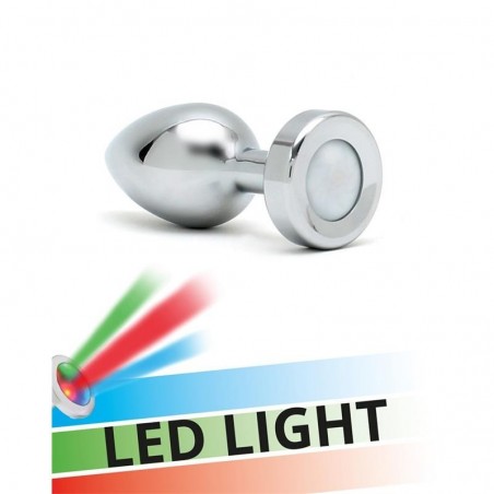 Plug anal led lumineux métal 8cmx3.2cm Pisa RIMBA
