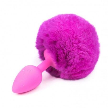 Plug anal avec pompon violet 7 cm x 3 cm AFTERDARK
