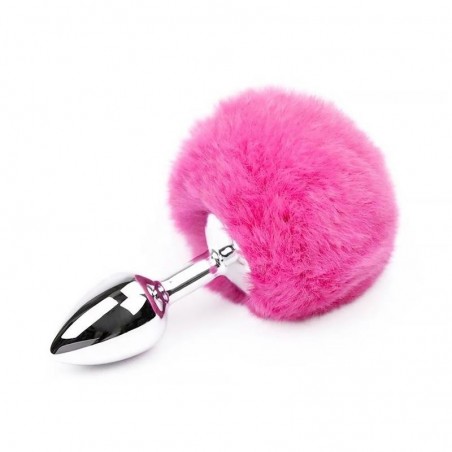 Plug anal métal queue lapin rose S 7cmx3cm AFTERDARK