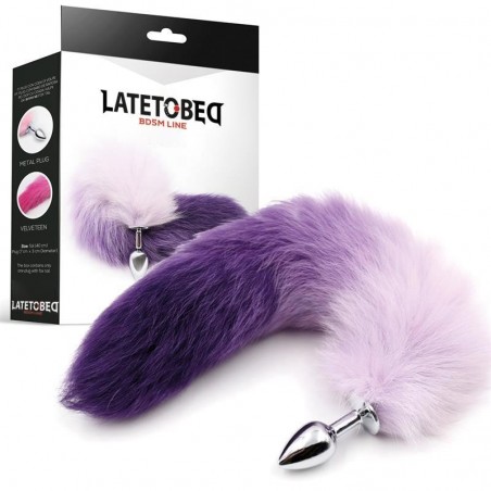 Plug anal métal queue renard violet et blanche S LATETOBED