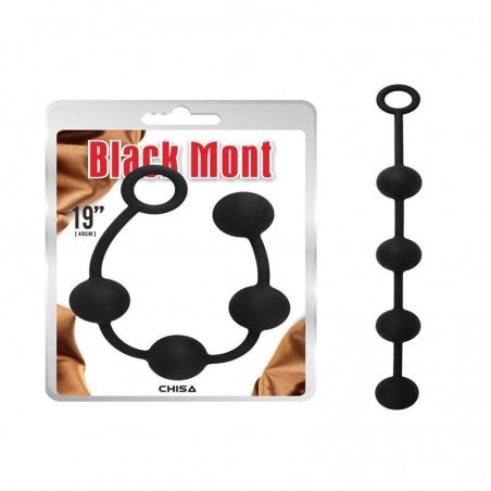 Long chapelet anal silicone noir 49cmx4.9cm P Storm L CHISA