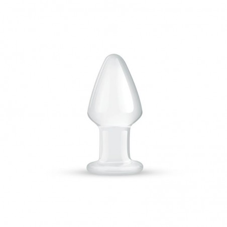 Plug anal en verre transparent 9,6cmx4,5cm Numéro 25 GILDO