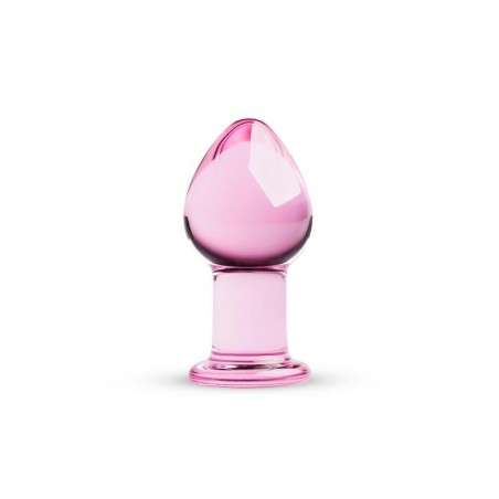 Plug anal en verre rose 8,5cmx4,3cm Numéro 26 GILDO