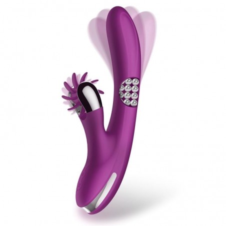 Vibromasseur rotatif avec langue rotative billes 360° Three ACTION