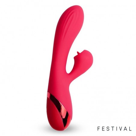Vibromasseur rabbit langue basculente rouge Turna FESTIVAL