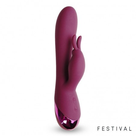 Vibromasseur rabbit bordeau silicone Brole FESTIVAL