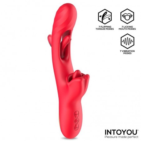Vibromasseur cunnilingus langue léchante rouge Grant INTOYOU
