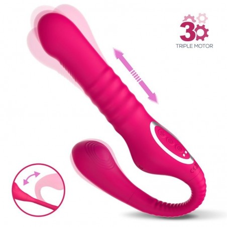 Double vibromasseur va-et-vient rotatif à pulsation TwentyThree ACTION