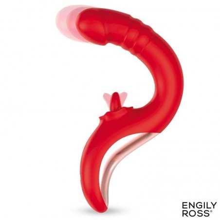 Vibromasseur va-et-vient léchant rouge Drako ENGILY ROSS