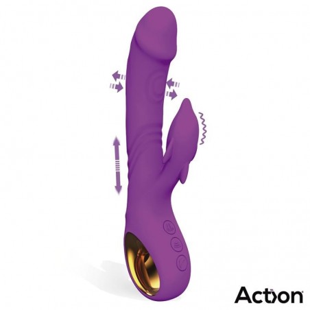 Vibromasseur rabbit va-et-vient à double pulsation Fliper ACTION