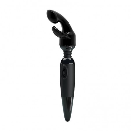 Vibromasseur wand noir 2 embouts Sensual PRETTYLOVE