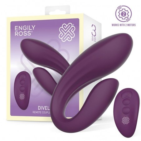 Stimulateur pour couple télécommandé violet Divel ENGILY ROSS