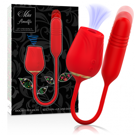 Stimulateur clitoris à succion et anal vibrant va-et-vient Amalfi MIA