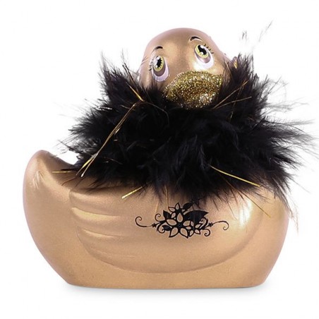 Canard vibrant doré avec boa plume BIG TEAZE TOYS