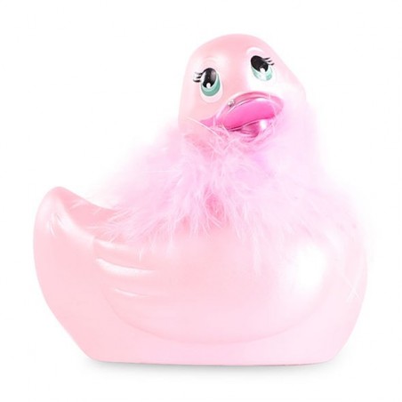 Canard vibrant rose avec boa plume BIG TEAZE TOYS