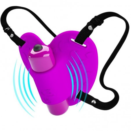 Culotte vibrante harnais coeur violet Heartbeat PRETTYLOVE