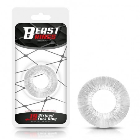 Cockring rayé flexible 1.9cm transparent BEAST RINGS