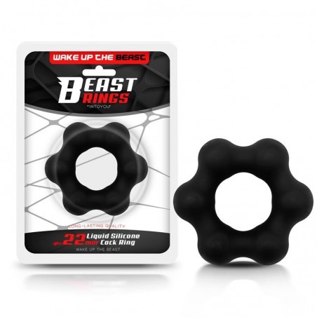 Anneau pénien étoilé silicone 2.2cm noir BEAST RINGS