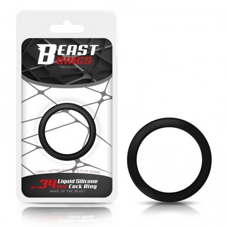Cockring plat silicone liquide noir 3.4cm BEAST RINGS