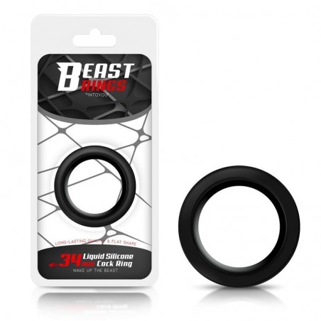 Anneau pénien plat silicone liquide 3.4cm noir BEAST RINGS
