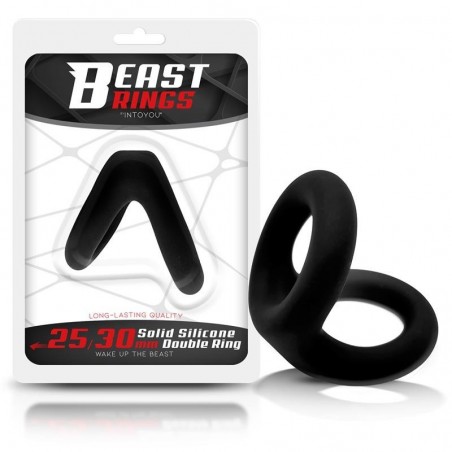 Double anneau pour pénis et testicules 2.5/3cm BEAST RINGS