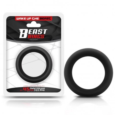 Cockring grande taille silicone solide 4.5cm noir BEAST RINGS