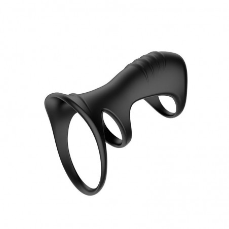 Triple anneau pénien et testiculaire silicone noir Driade TORO